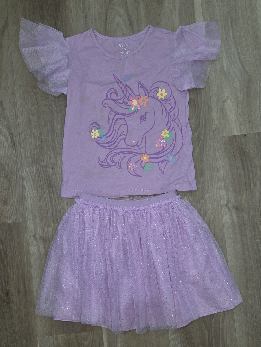 •365 Kids• Little Girls Purple Unicorn Matching Set
